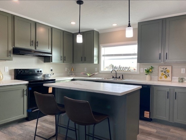 Kitchen island with abundant cabinets