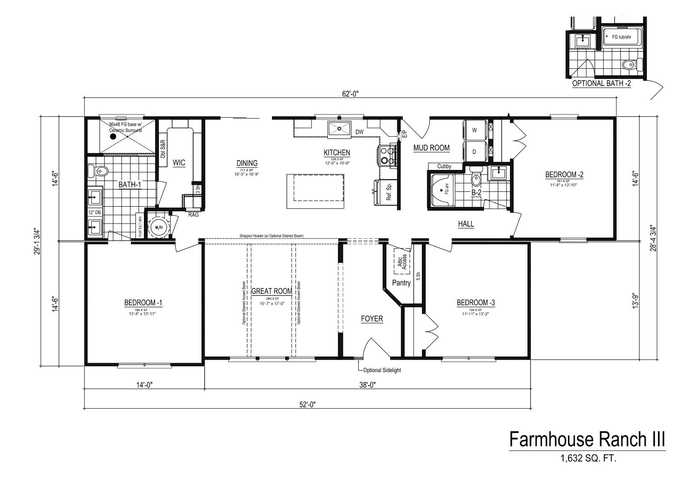 Farmhouse III | 3 bedroom, 2 bathroom, 1710 sqft home | Built by Cavco - Martinsville in Martinsville, VA.