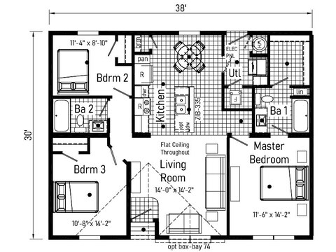Multi Family Pod 32383B | 3 bedroom, 2 bathroom, 1140 sqft home | Built by Cavco - Goshen in Goshen, IN.