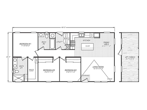 Solaris 24483A | 3 bedroom, 2 bathroom, 1120 sqft home | Built by Cavco - Goodyear in Goodyear, AZ.