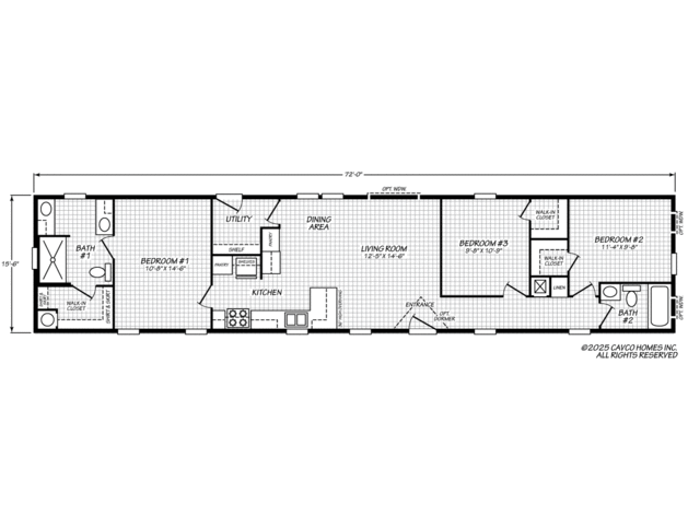 Ascension 16723H | 3 bedroom, 2 bathroom, 1116 sqft home | Built by Cavco - Lafayette in Lafayette, TN