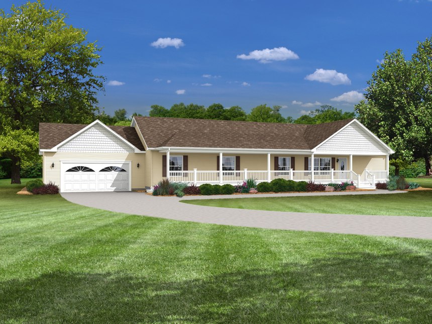 Front Exterior - The Master Series Blackthorn 92526KS Modular Home by Fairmont Homes