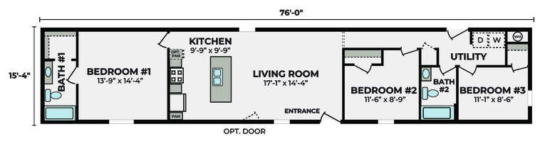 The Rainier | 3 bedroom, 2 bathroom, 1165 sqft home. Built by Cavco - Nappanee in Nappanee, IN.