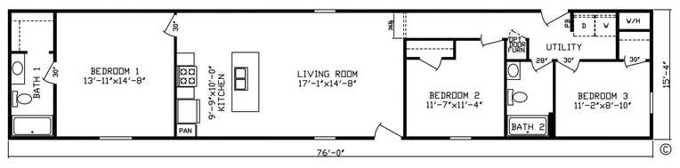 The Rainier | 3 bedroom, 2 bathroom, 1165 sqft home. Built by Cavco - Nappanee in Nappanee, IN.