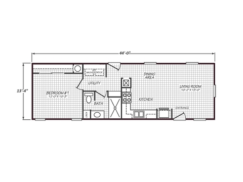 Solaris 14441A | 1 bedroom, 1 bathroom, 587 sqft home | Built by Cavco - Goodyear in Goodyear, AZ.