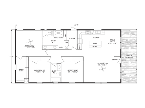 Eden Series | 3 bedroom, 2 bathroom, 1512 sqft home. Built by Cavco - Duncan in Duncan, OK