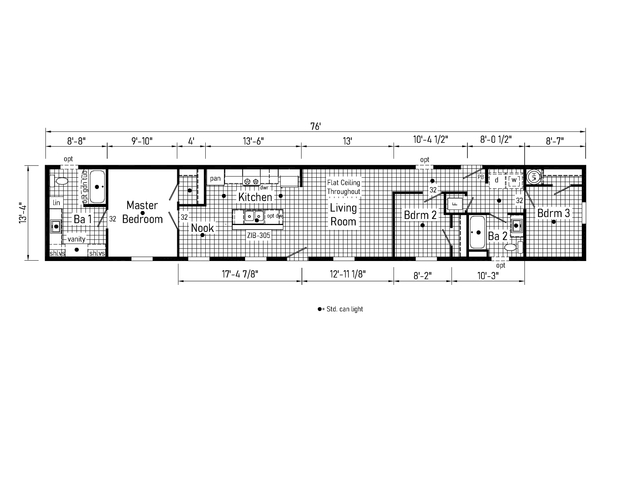Edge 14763C | 3 bedroom, 2 bathroom, 1013 sqft home | Built by Cavco - Dorchester in Dorchester, WI.