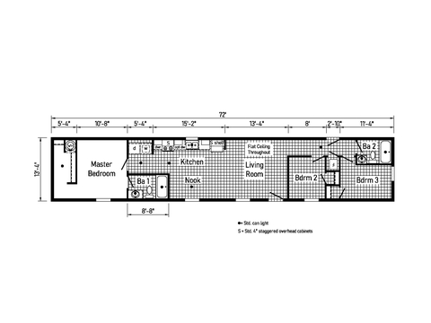 Beacon Prestige 14723B | 3 bedroom, 2 bathroom, 960 sqft home. Built by Cavco - Shippenville in Shippenville, PA.