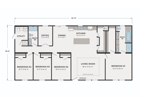 Caprock 32644C | 4 bedroom, 2 bathroom, 1920 sqft home. Built by Cavco - Lake Arlington in Fort Worth, TX.