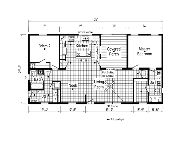 Elite 28522A | 2 bedroom, 2 bathroom, 1253 sqft home. Built by Cavco - Clarion in Shippenville, PA.