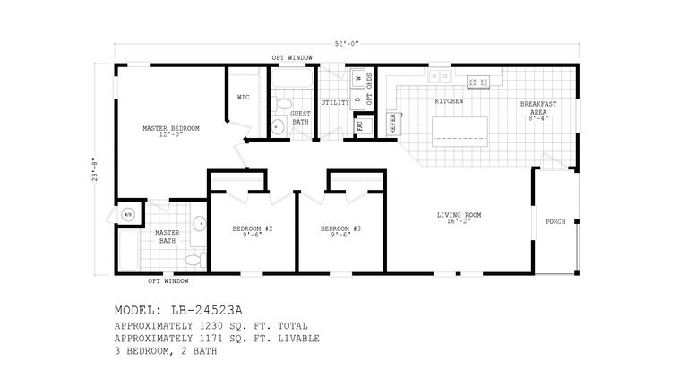 Liberty 24523A | 3 bedroom, 2 bathroom, 1230 sqft home | Built by Cavco - Phoenix in Phoenix, AZ.