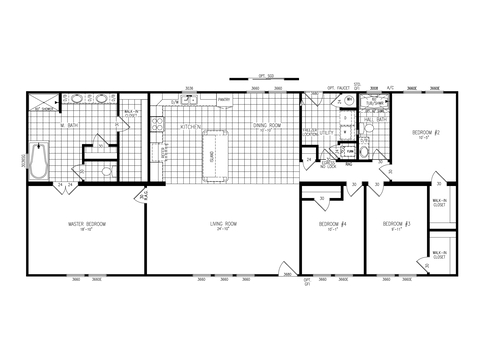 Talladega 32704A | 4 bedroom, 2 bathroom, 2100 sqft home. Built by Cavco - Lake Arlington in Fort Worth, TX.