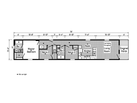 Eastland Concepts 14763A | 3 bedroom, 2 bathroom, 1013 sqft home. Built by Cavco - Shippenville in Shippenville, PA.