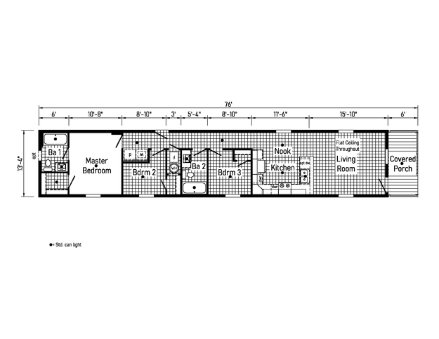 Eastland Concepts 14763A | 3 bedroom, 2 bathroom, 1013 sqft home. Built by Cavco - Shippenville in Shippenville, PA.