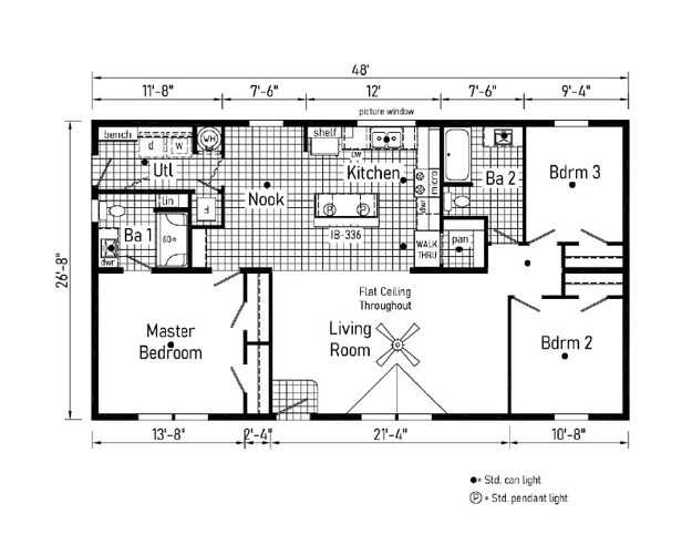 Blazer Select 28483E | 3 bedroom, 2 bathroom, 1280 sqft home. Built by Cavco - Clarion in Shippenville, PA.