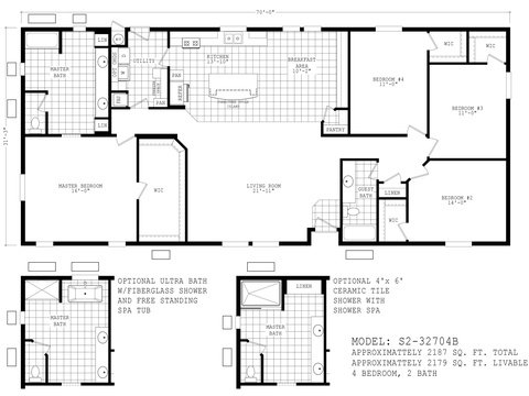 Santa Fe II 32704B | 4 bedroom, 2 bathroom, 2187 sqft home | Built by Cavco - Phoenix in Phoenix, AZ.
