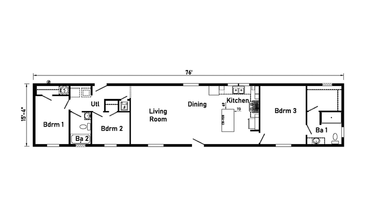 Newcastle 16763D | 3 bedroom, 2 bathroom, 1165 sqft home | Built by Cavco - Montevideo in Montevideo, MN.
