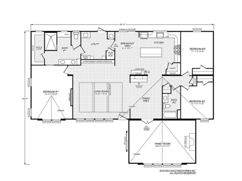 Modern Farmhouse Flex 47643A | 3 bedroom, 2 bathroom, 2351 sqft home. Built by Cavco - Austin in Austin, TX.