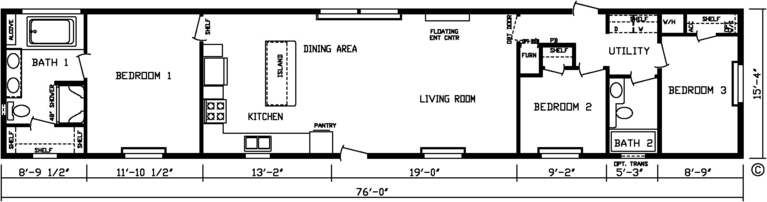 Inspiration 16763U | 3 bedroom, 2 bathroom, 1165 sqft home | Built by Cavco - Montevideo in Montevideo, MN.