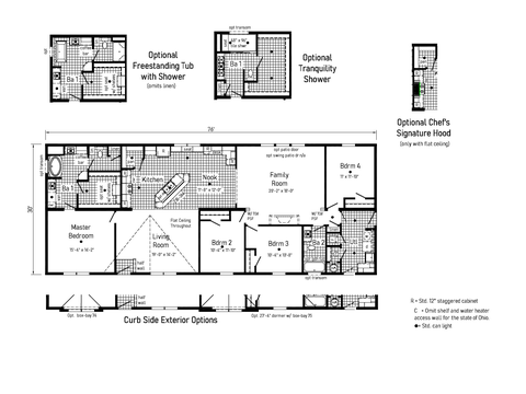Pinewood | 4 bedroom, 2 bathroom, 2280 sqft home | Built by Cavco - Goshen in Goshen, IN.