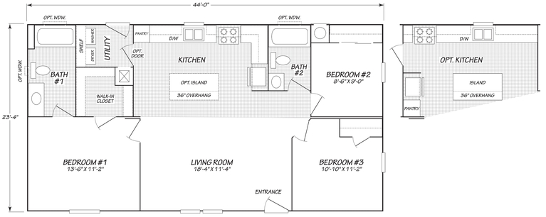 Canyon Lake 24443X | 3 bedroom, 2 bathroom, 1026 sqft home | Built by Cavco - Riverside in Riverside, CA.