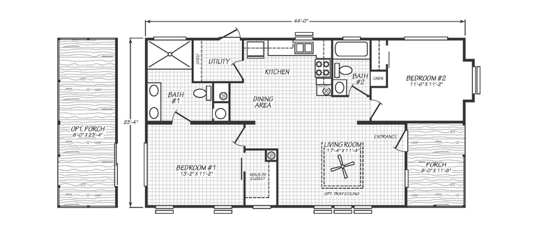 The Chariot 24442A | 2 bedroom, 2 bathroom, 946 sqft home | Built by Cavco - Ocala in Ocala, FL.