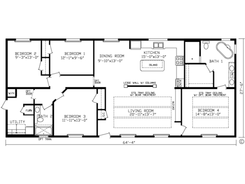The Millennium Park XL 28643A | 3 bedroom, 2 bathroom, 1769 sqft home | Built by Cavco - Montevideo in Montevideo, MN.