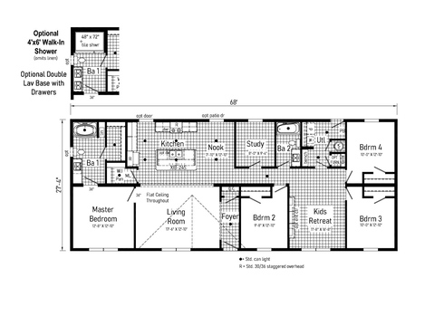 Limited 4 28684C | 4 bedroom, 2 bathroom, 1859 sqft home | Built by Cavco - Crouse in Crouse, NC.
